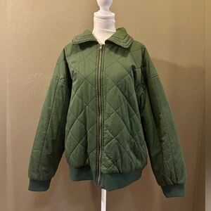 Quilted Green puffy cotton Jacket. Never worn